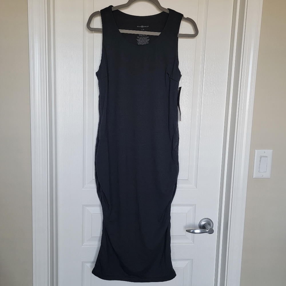 Belly Bandit size large maternity or nursing dress midi style with zipper sides